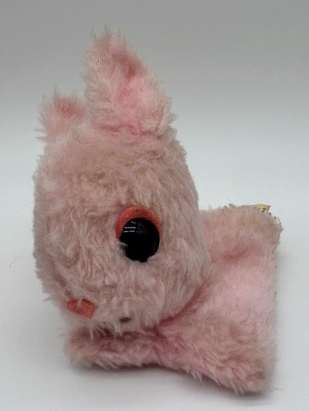 Vintage 1977 Animal Fair Inc Pink Plush Bunny Rabbit Big Eyes 7in
